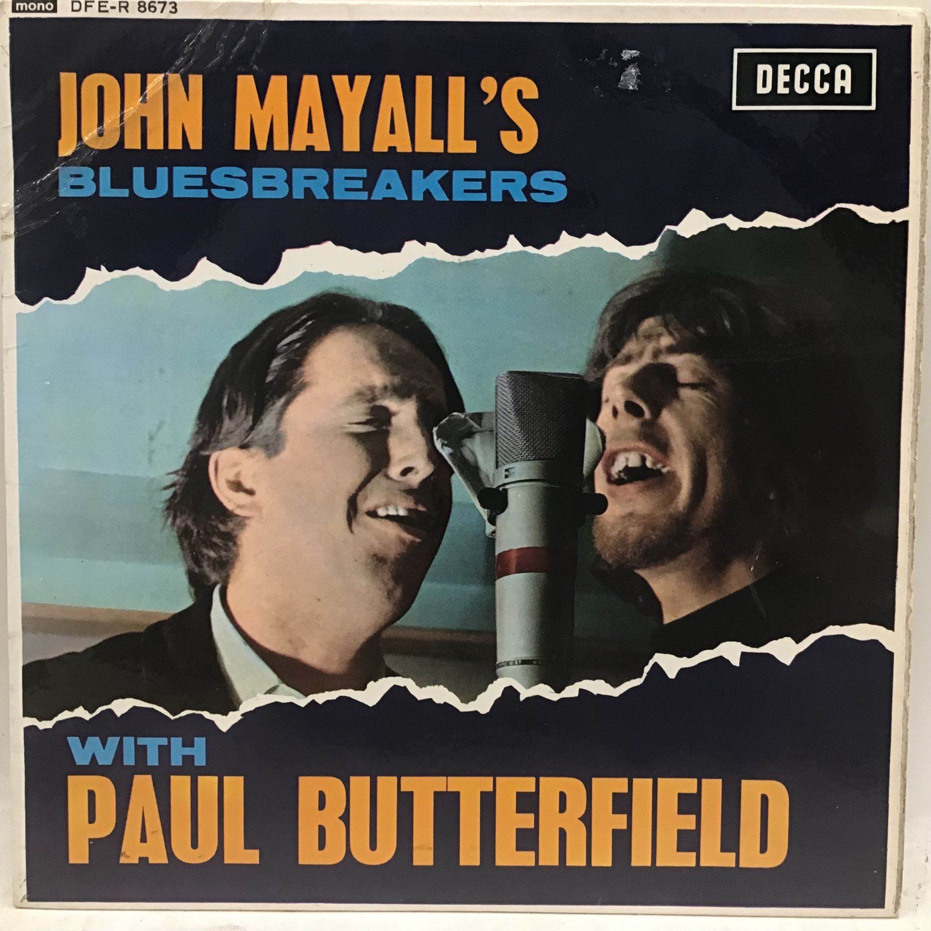 JOHN MAYALL'S BLUESBREAKERS WITH PAUL BUTTERFIELD UK EP. This is a nice blues EP on Decca DFE-R 8673