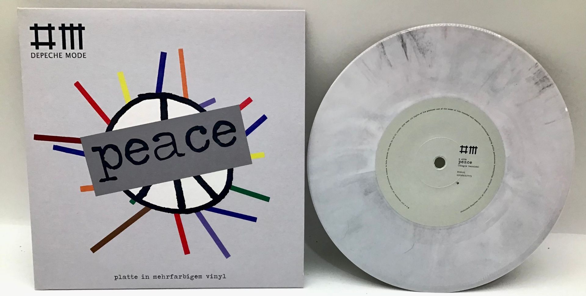 DEPECHE MODE - PEACE - EURO MARBLE GREY 7" VINYL SINGLE. Limited number vinyl single here (04396) on