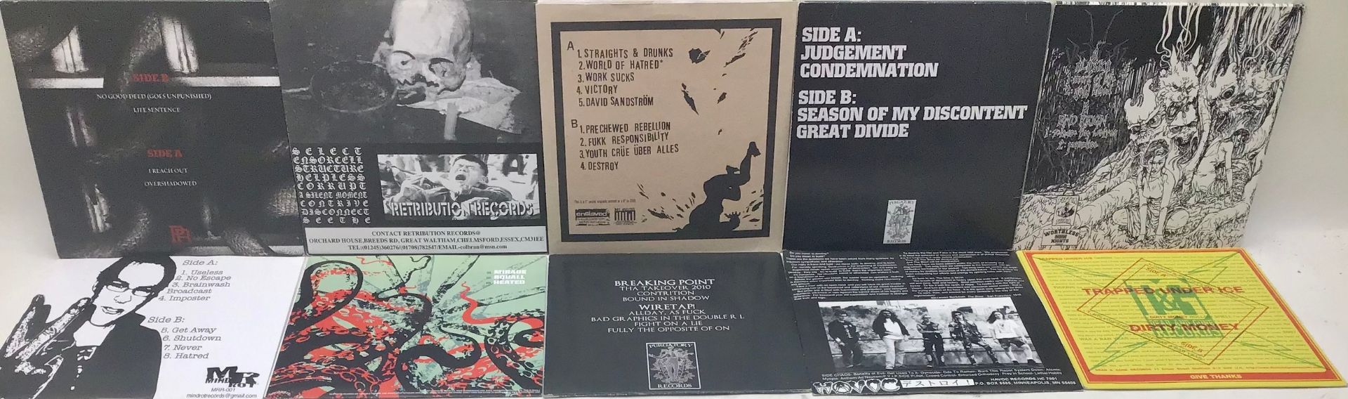 COLLECTION OF 10 PUNK / METAL VINYL SINGLES. Artists here include - Breaking Point - DS-13 - Nowhere - Image 2 of 2