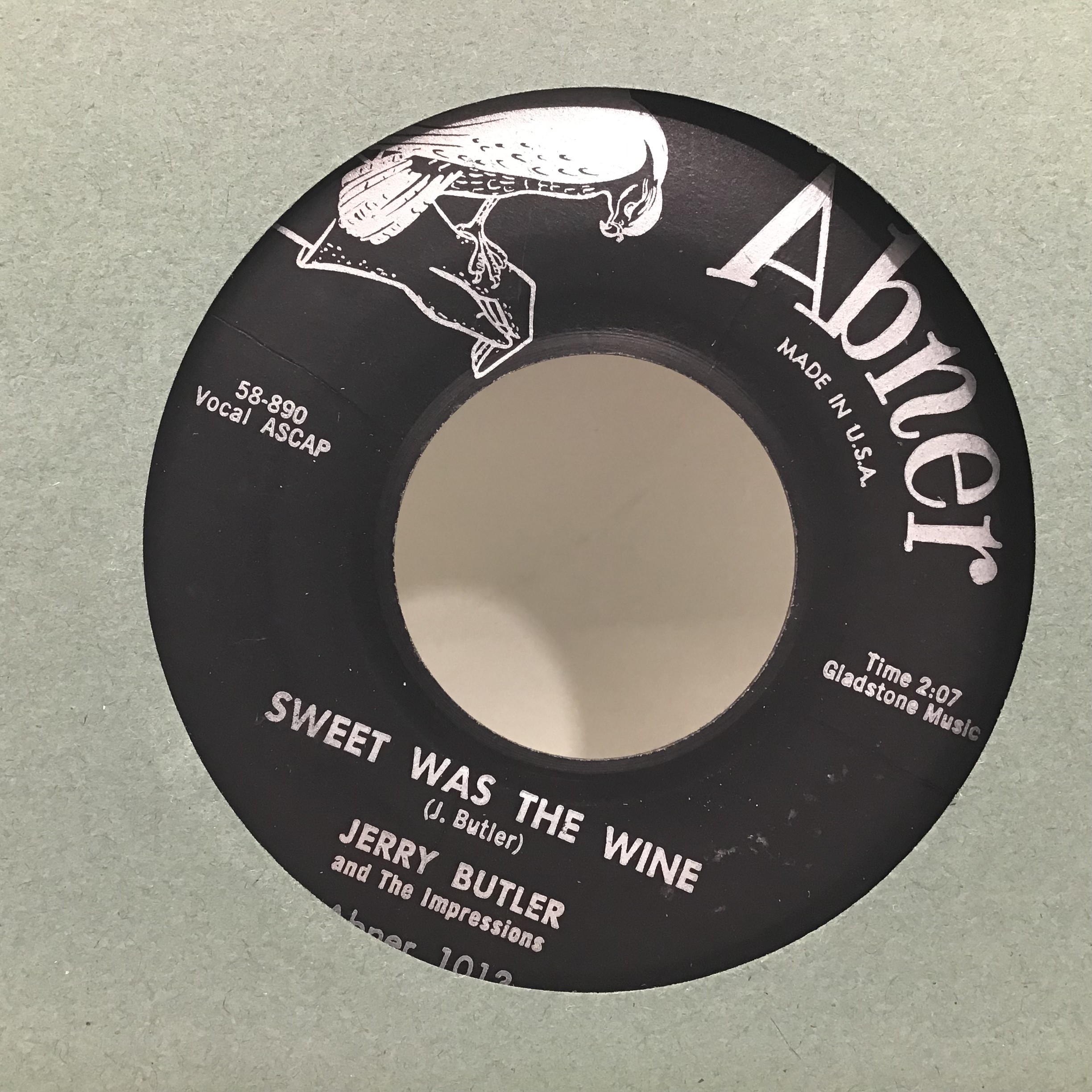 JERRY BUTLER 7" 'FOR YOUR PRECIOUS LOVE'. Great Doo Wop 45 here on Abner Records 1013 released in - Image 2 of 2