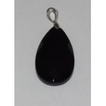 Silver and black Onyx pendant necklace 36cts