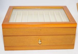 Quality Wancherpen International pen storage/display box with drawer under. Storage capacity for
