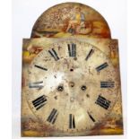 Antique grandfather clock painted dial and movement
