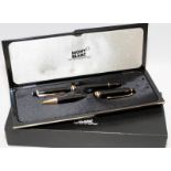 MontBlanc Meisterstuck gift set comprising fountain pen and propelling pencil in black with gold