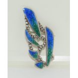 Silver enamel fully hallmarked brooch