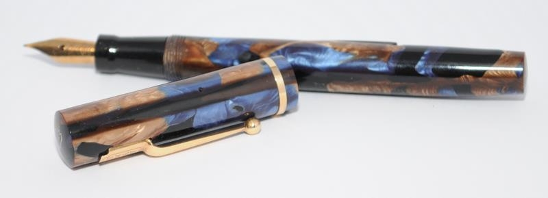 Swan SM2/57 bronze blue and black marble fountain pen in near mint condition. Purchased from - Image 2 of 5