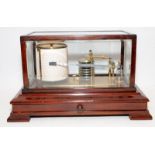 Antique mahogany Barograph "Harrods of London"in full working order complete with original ink