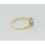 9ct gold Pink Sapphire twist ring size Q