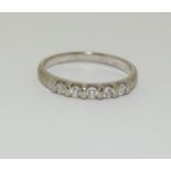 9ct White Gold 5 Stone Diamond Ring, Hallmarked H/M 0.25ct. Size P