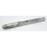 Swan silver/green snakeskin fountain pen. Chrome lever fill c/w Swan No.2 14ct nib. Ref.CRK303