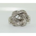 Silver Twisted knot ring size U