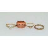 Mixed gold rings total weight 8.5g