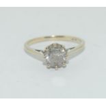 Diamond Solitaire Approx 1.00ct set in 18ct gold ring Size K