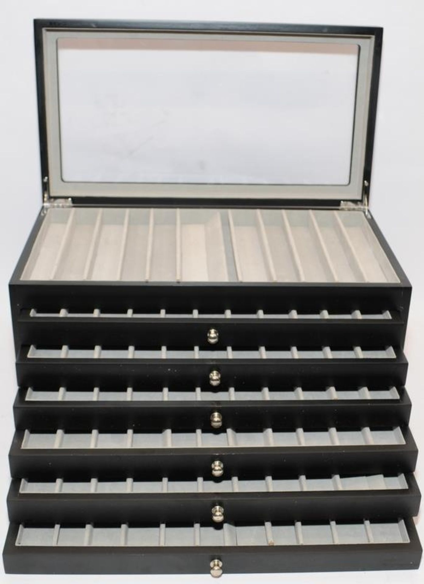 Quality storage/display box for pens. Hinged lid over 6 drawers capable of storing up to 78 pens. - Image 3 of 4