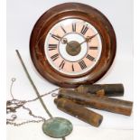 Vintage oak cased alarum pendulum wall clock 'The Postman's Bogy' by Lovejoy & Co, Wimbledon.