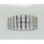 A 925 silver and CZ ring Size T.