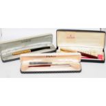 A collection of vintage boxed Parker pens to include a P61 Marron Custom fountain pen with excellent