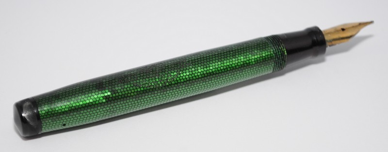Mabie Todd & Co Swan Leverless fountain pen in green lizard skin. Pat. No.390585 c/w Swan No.4 - Image 5 of 6