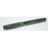 Swan L212/88 green lizard skin leverless fountain pen c/w Swan no.2 14ct nib. Ref.CBN379