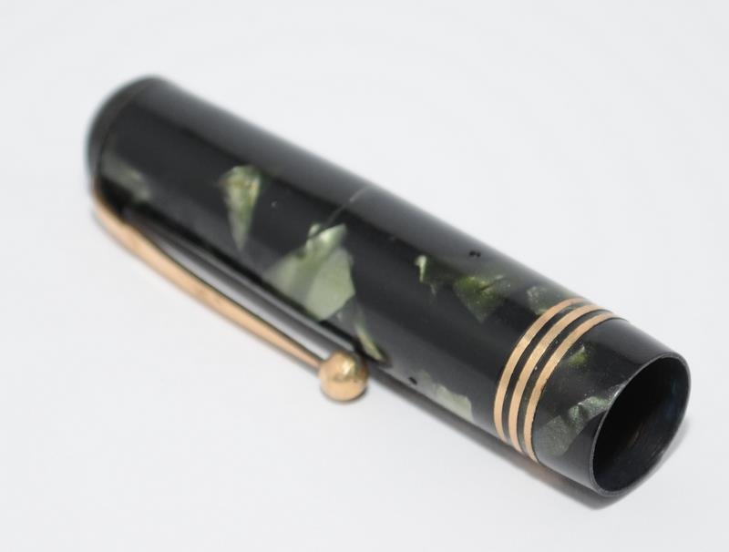 Swan L4 black and green pearl marble fountain pen c/w Swan Eternal No.4 14ct nib. Ref.NA339 - Image 4 of 5