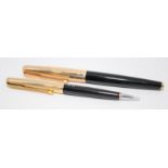 Parker set comprising Parker P61 custom fountain pen with chalk marks c/w a Parker LL propelling