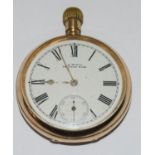 Waltham 14ct gold plate working pocket watch.