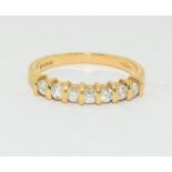 18ct gold ladies 9 stone diamond ring approx 0.25ct size M