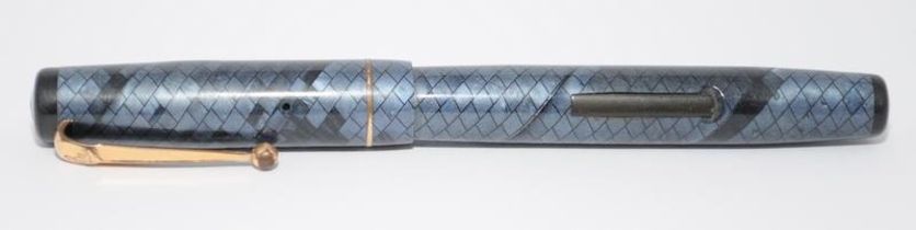 Swan 205/83 blue/black snakeskin fountain pen. Ebonite lever c/w Swan No.2 14ct nib. Ref.RA312