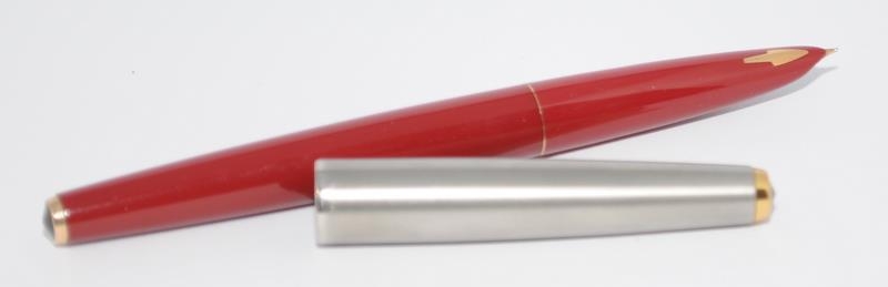 Parker 61 set in original box to include fountain pen and LL pencil with Rage Red body. 1st - Image 4 of 5