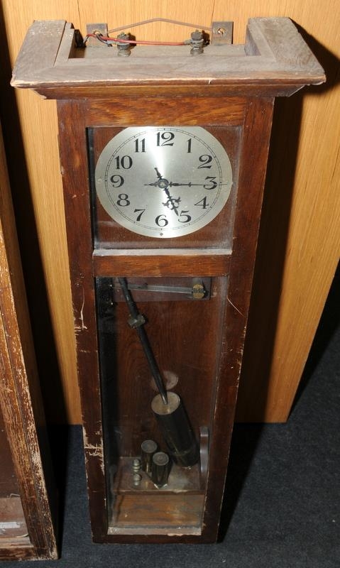 Simplex timekeeping regulator master wall clock c/w slave clock carcass only. O/all height of master - Image 2 of 5