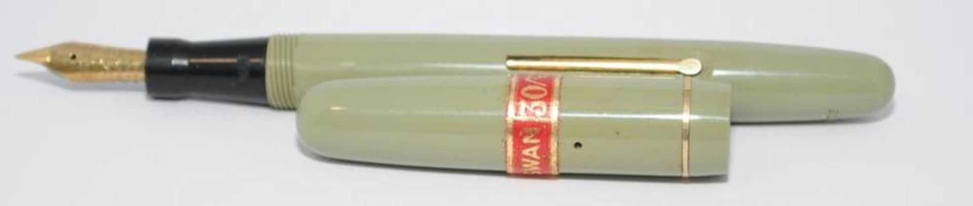 Pair of Swan self fill 312 fountain pens in pastel green. Factory sleeves still attached poss NOS. - Image 2 of 8