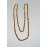 9ct gold heavy set rope chain 70cm 19g