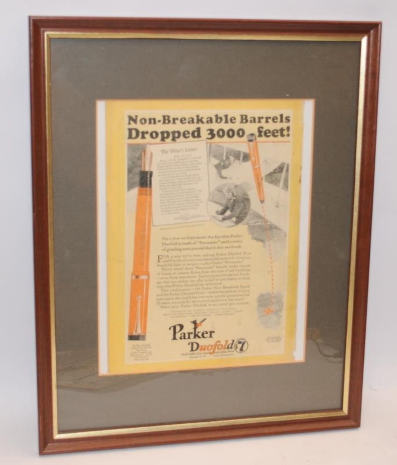 Vintage advertising ephemera to include unused Parker dealer signs, a freestanding Parker desk sign, - Image 2 of 4