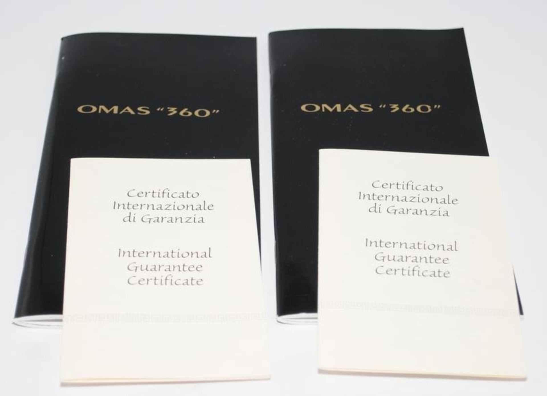 Two genuine Omas 360 pen boxes complete with certificates and user guides - Image 3 of 3