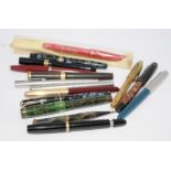 A good collection of fountain pens and propelling pencils, all at various states of restoration.