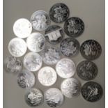 20. 1oz .999 pure silver euro coins. (C10)