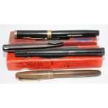 A collection of vintage Swan fountain pens to include a boxed 20's/30's self fill, another boxed