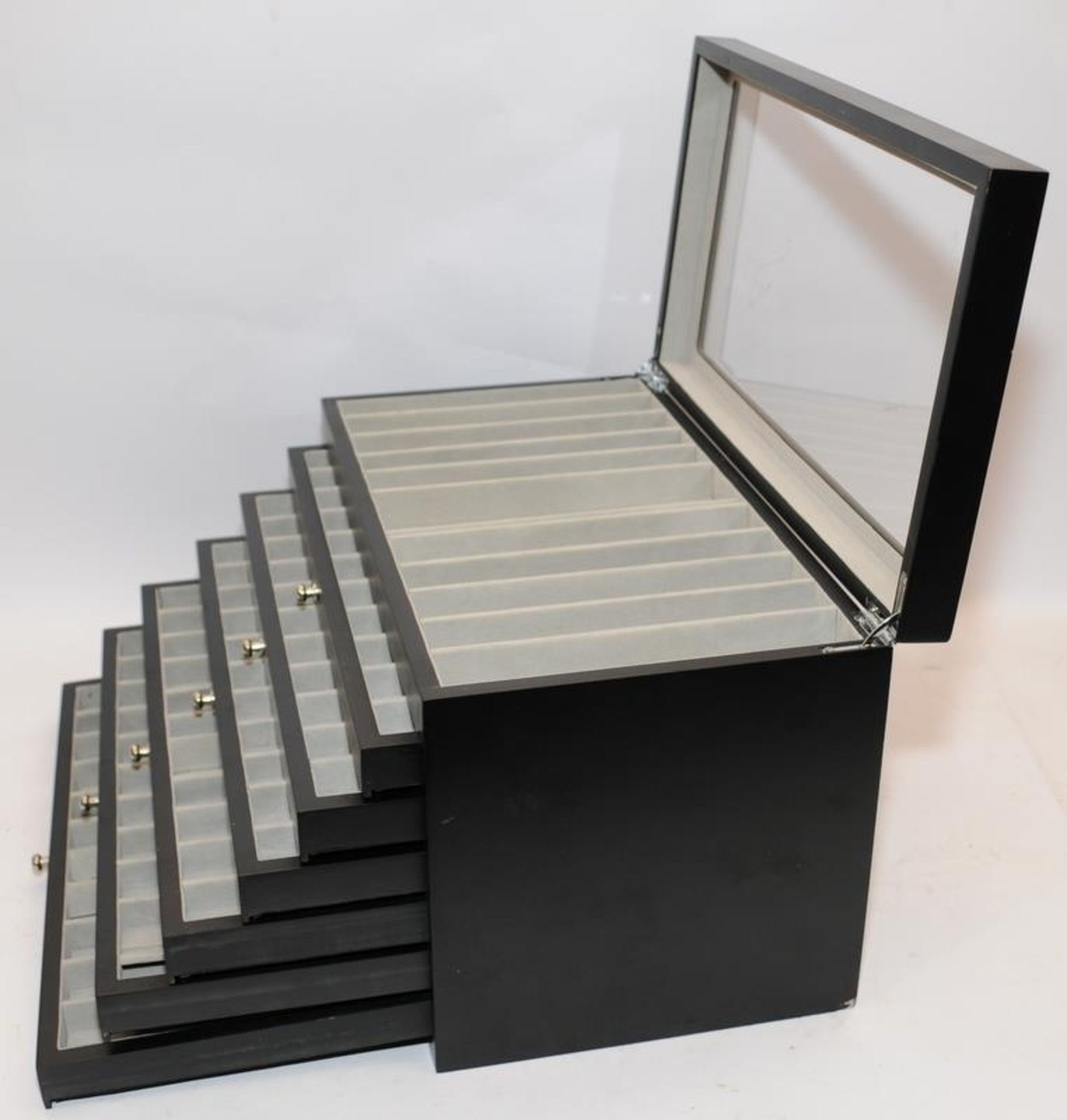 Quality storage/display box for pens. Hinged lid over 6 drawers capable of storing up to 78 pens. - Image 4 of 4