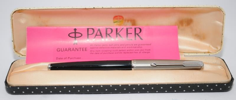 Parker 61 Series II black Classic mint NOS uninked, chalked. Boxed with leaflet. Ref. MC256