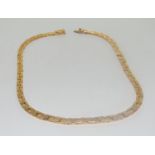 9ct gold fancy flat link chain 46cm 28gm