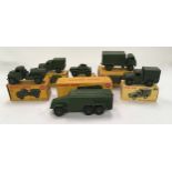 Dinky Military boxed group to include 677 Armoured Command Vehicle, 643 Army Water Tank, 2 x 641