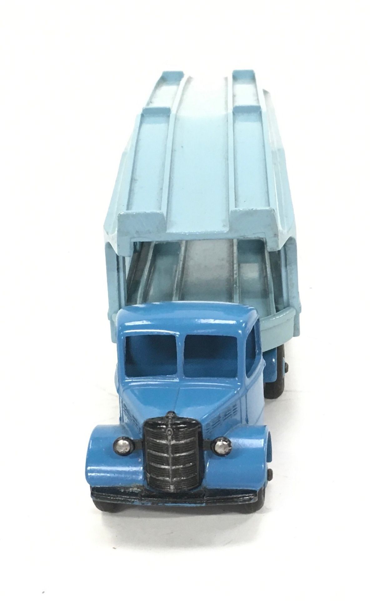 Dinky 982 Bedford Pullmore Car Transporter mid-blue cab and ridged hubs, light blue trailer - Image 2 of 4