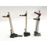 4 Hornby OO gauge signals - 1 x Gantry, 3 x single post.