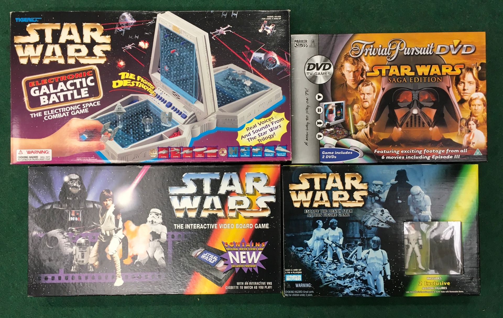 Star Wars games to include Electronic Galactic Battle, DVD Trivial Pursuit, Escape the Death Star