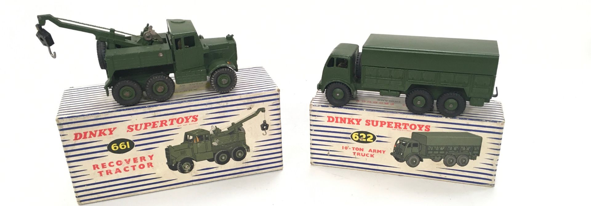 Dinky Military 622 Foden Covered 10-ton Wagon - green including ridged hubs with black treaded