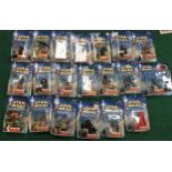 20 x Hasbro Star Wars Attack of the Clones figures in carded bubble packs to include Mace Windu,