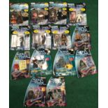 14 x Star Trek Playmates figures in sealed carded bubblepacks to include Professor Data, Captain