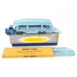 Dinky 982 Bedford Pullmore Car Transporter mid-blue cab and ridged hubs, light blue trailer