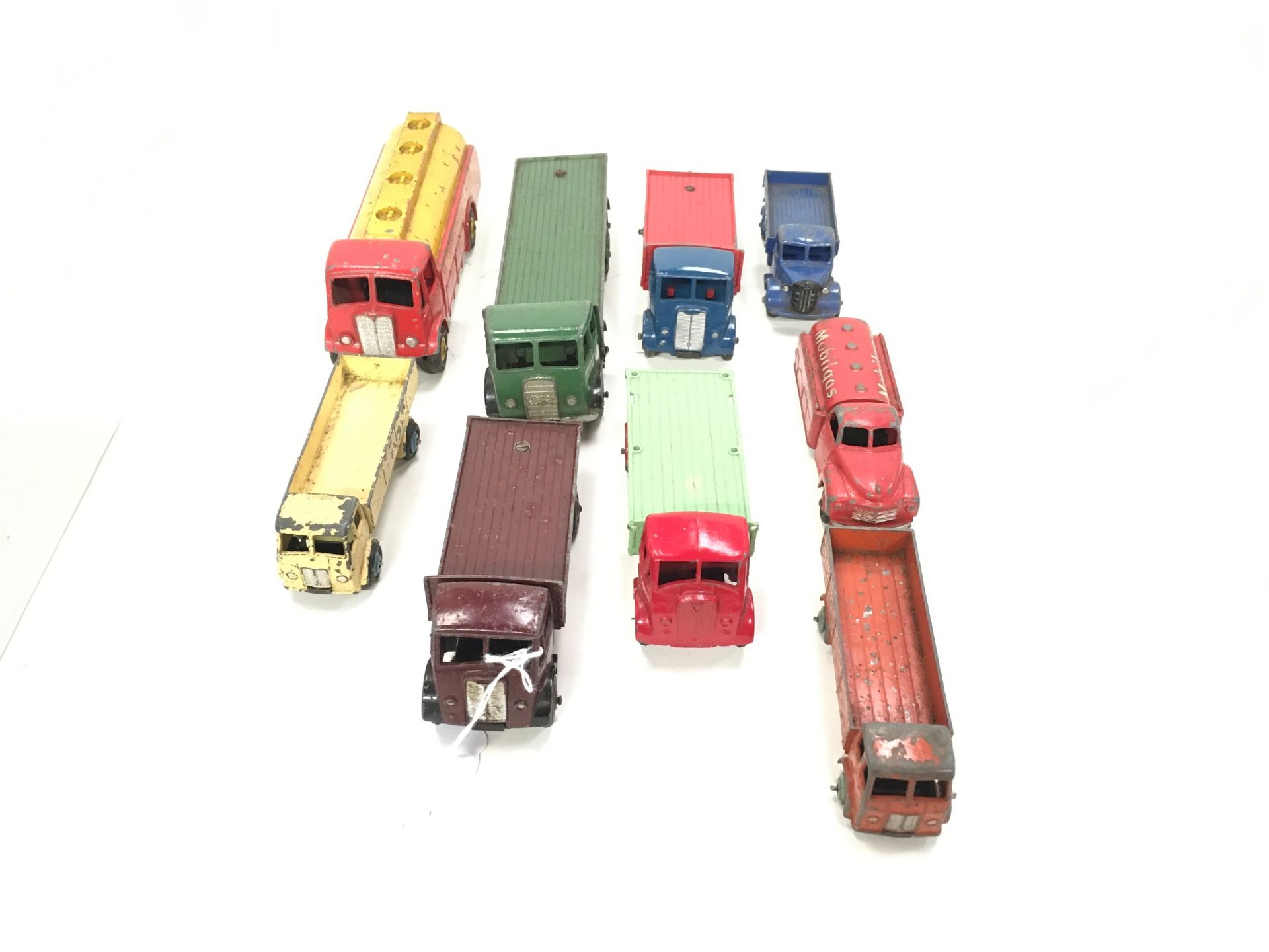 Dinky lorry group to include Guy, Foden, AEC Monarch, Austin and others and a Benbros lorry with red