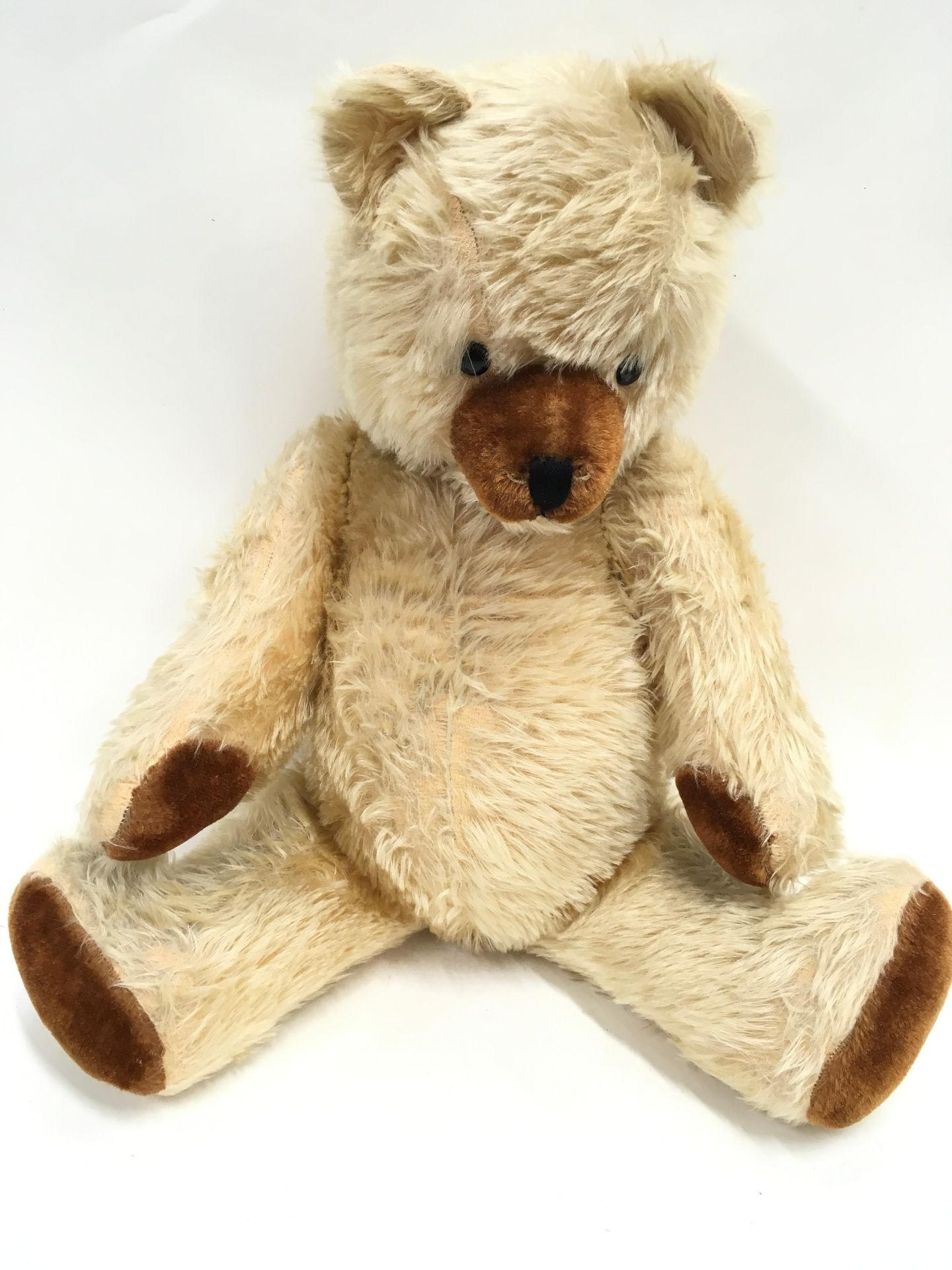 Large vintage Schuco Teddy Bear with blonde mohair, jointed with growler.